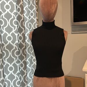 Zara Black Ribbed Turtleneck Top